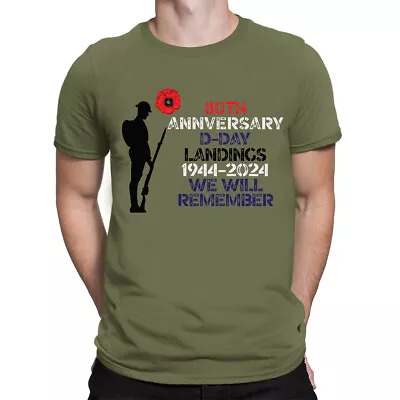 Buy 80th Anniversary D-Day Landings 1944-2024 TShirt We Will Remembrance Day Top Tee • 10.49£
