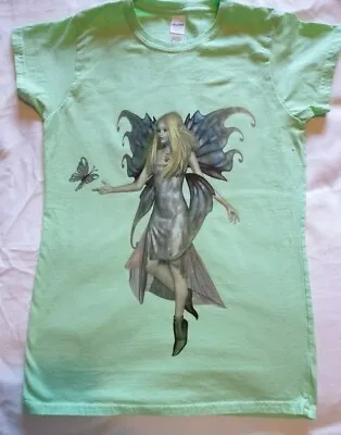 Buy Exquisite Fairy T-shirt For Women And Girls. Blonde Fairy In Pink With Butterfly • 17.99£