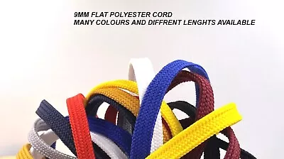 Buy Quality 9mm Flat Polyester Drawstring Corset Lacing Cord Hoodies Laces 2-50 Mtrs • 2.75£