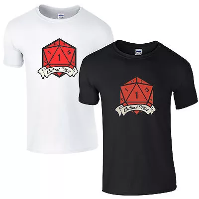 Buy Critical Fail T-Shirt - D&D Dice Dungeons And Dragons D20 Master DM Gift Men Top • 11.82£