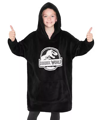 Buy Jurassic World Oversized Blanket Hoodie For Boys, Dinosaur Gifts -Black • 20.49£