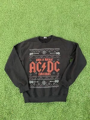 Buy AC/DC Mens Women’s Size Small Black ‘Have A Rockin AC/DC Christmas Jumper’ • 16.50£