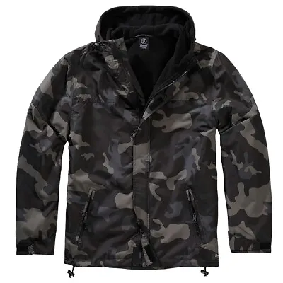 Buy Brandit Windbreaker Front Zip Polyester Jacket Mens Water Repellent Dark Camo • 62.95£