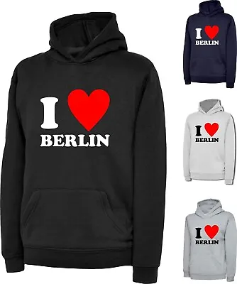 Buy I Love Berlin I Heart Berlin Patriotic Hoodie Tourists Germany Capital Gift Top • 18.99£