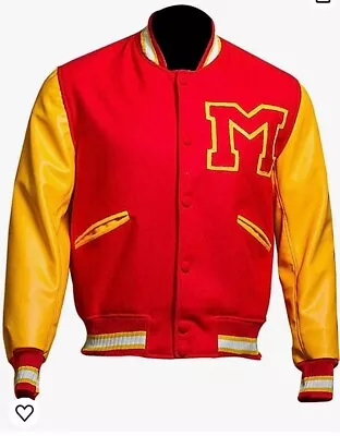 Buy Michael Jackson Thriller Letterman Red & Yellow Mj-logo Wool Jacket 40” Chest • 39.99£