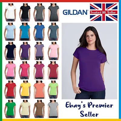Buy Ladies Plain T-Shirt - Gildan Softstyle Tee - Womens New Value Blank - Cotton • 2.70£