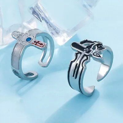 Buy Vintage Cool Cross Adjustable Open Ring Womens Mens Couples Lover Jewellery Gift • 2.99£