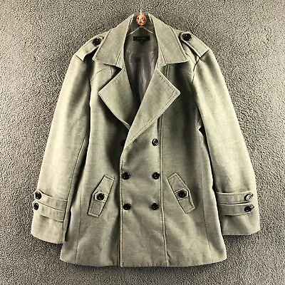 Buy Womens Zune Poar Size UK XXL Grey Double Breasted Casual Pea Coat Jacket • 18.49£