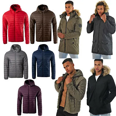 Buy Mens Quilted Hooded Padded Parka Jacket Warm Bubble Puffer Puffa Winter Coat • 22.99£