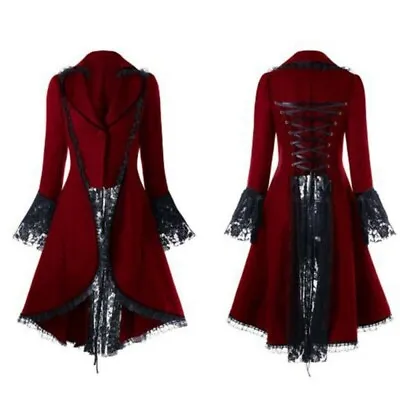 Buy Dress Jacket Brocade Punk Rave Retro Gothic Steampunk Victorian Long Coats • 17.84£