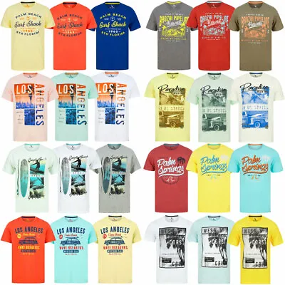 Buy Men's T-Shirt Vintage Retro Printed Surf Beach Hawaiian Summer Holiday Tee Top • 9.99£