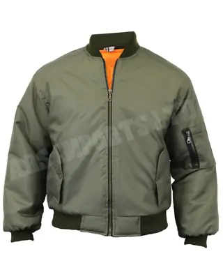 Buy Men's Bomber Jacket MA1 Army Pilot Biker Military Security Padded Harrington • 20.95£