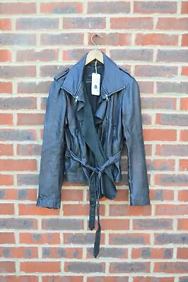 Buy *STUNNING* AllSaints Spitalfields Ladies MANU Leather Biker Jacket UK8 US4 Moto • 29.99£