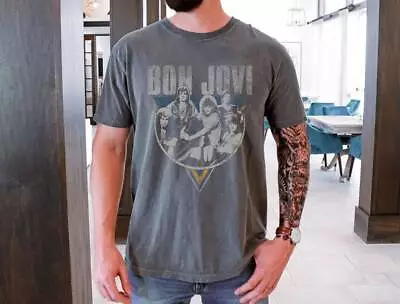 Buy Bon Jovi T-Shirt On Vintage Black Comfort Colors 1717 Tee • 20.77£