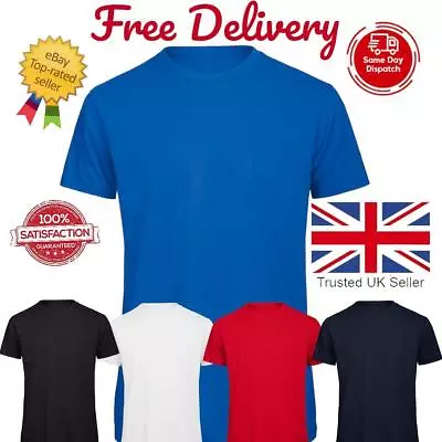 Buy Mens T Shirts Plain Cotton Short Sleeve T-shirt Tee Top New • 4.29£