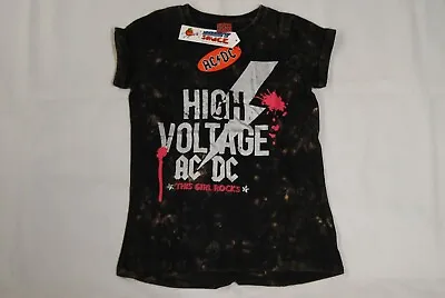 Buy Ac/dc High Voltage Girls Kids Youth Acid Wash T Shirt New Official Noisy Sauce • 7.99£
