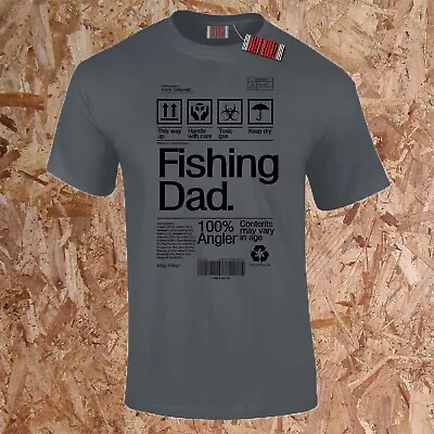 Buy Fishing Dad T-Shirt Product Label Father's Day Dad Grandad Carp Bass Funny Gift • 13.95£