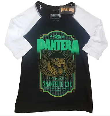 Buy Pantera Ladies Raglan T-shirt: Snakebit Label Size Xxxl New Black White Green • 19.69£