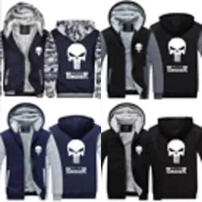 Buy The Punisher Thick Hoodie Fleece Sweatshirts Cosplay Winter Warm Jacket Unisex • 49.06£