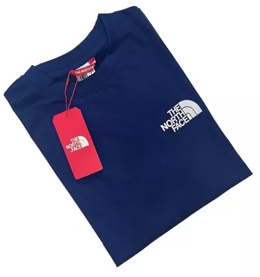 Buy The North Face Men's T Shirt Long Sleeve Cotton Crew Neck T- Shirt _Navy • 24.99£