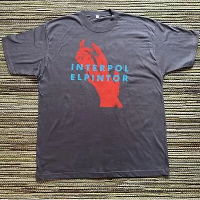 Buy Interpol Elpintor Vintage Band T-Shirt, Size XL Black With Red And Blue Logo • 37£