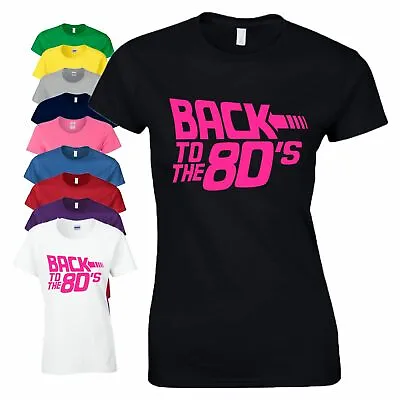Buy Back To The 80s T Shirt 80's Fancy 80 Party Dress 1980s Gig Neon Pink Ladies Top • 9.99£