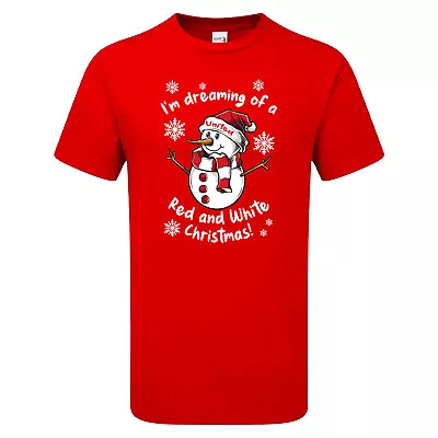 Buy United Red & White Christmas Tshirt Mens & Womens Fanmade Merchandise • 13.95£