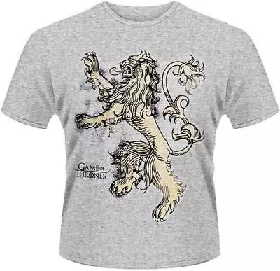 Buy Officially Licensed Game Of Thrones Lannister Lion Grey Mens T-Shirt • 15.95£