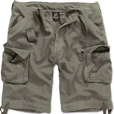 Buy Brandit Urban Legend Mens Army Cargo Combat Shorts Vintage Camping Cotton Olive • 41.95£