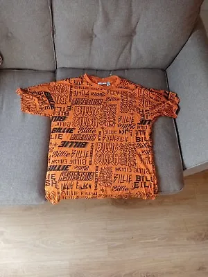 Buy Billie Eilish XS Mens Orange T Shirt Patterned Logo • 8.70£