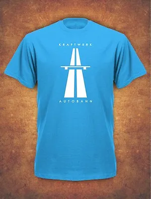 Buy KRAFTWERK AUTOBAHN RETRO TECHNO Mens T-Shirt Sky Blue • 11.95£
