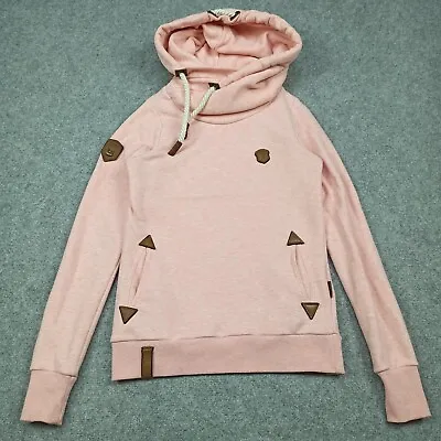 Buy NAKETANO Hoodie Womens Size S Pink Cotton Blend Pullover Sweater Melange Small • 29.99£