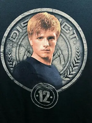 Buy The Hunger Games District 12 Peeta In Stone Seal Navy Blue Junior TShirt Sz Sm • 18.31£