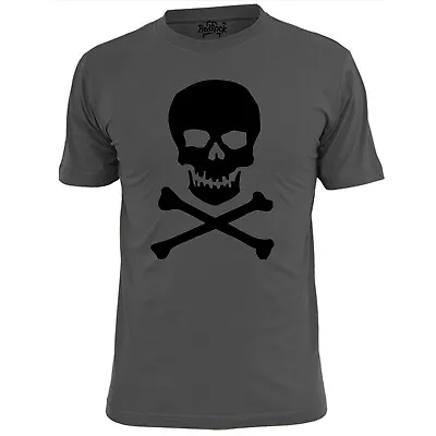 Buy Mens Skull And Crossbones T Shirt Pirate Jolly Roger Tombstone • 9.49£