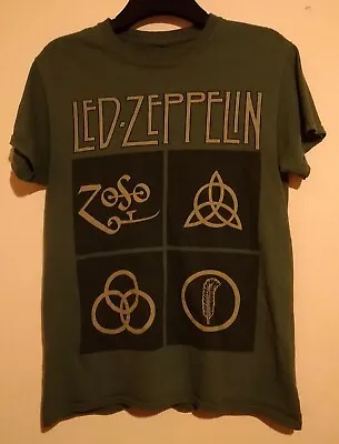 Buy Vintage Led Zeppelin Iv Four Symbols Khaki Olive Green T Shirt Jimmy Page S/m Rp • 19.99£