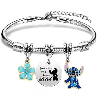 Buy Girls Stitch Charm Bracelet Womens Lilo And Stitch Cute Jewellery Girls Gift • 6.99£
