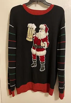Buy UGLY CHRISTMAS SWEATER — Santa Drinking Beer — Ladies Large • 15.36£