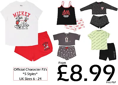 Buy Ladies Character Short Pyjamas Night Wear Ex Uk Store Pj Sets 5 Styles Brand New • 9.99£