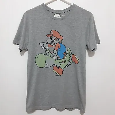 Buy Super Mario Yoshi Shirt Mens Grey Short Sleeve Official Nintendo Seal Size M • 18.82£