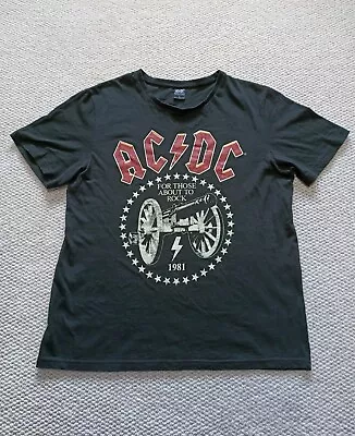 Buy Official ACDC T-Shirt Men's Large Large Dark Grey Short Sleeve Rock Band Tee • 12.53£