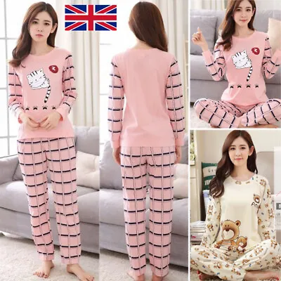 Buy Ladies Womens Pyjamas Pj Set Nightwear Lounge Wear Pajamas Pyjama Top + Trousers • 3.88£