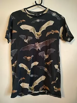 Buy Abandon Ship All Over Bat Print T Shirt Size Xs • 2.50£