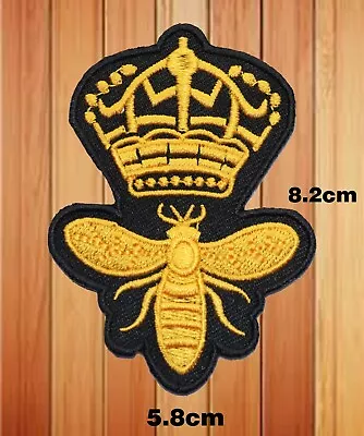 Buy Royal Gold Queen Bee Logo Embroidered Patches Iron Or Sew On Applique Badges  • 2.99£