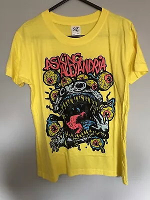 Buy Asking Alexandria Band T-Shirt Yellow Medium M SG NWOT • 14.99£