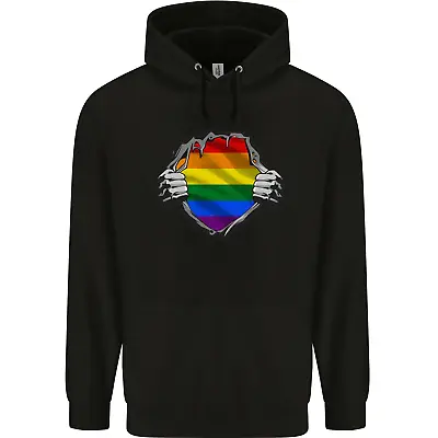 Buy LGBT Rainbow Colours Pride Awareness Day Mens 80% Cotton Hoodie • 19.99£