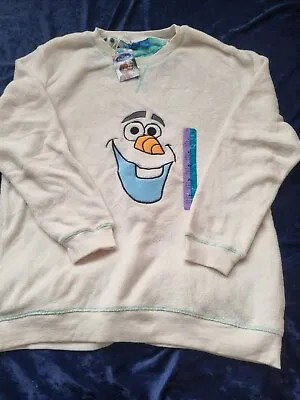 Buy Ladies Disney Frozen Olaf Fleece Pyjama Top New With Tags Size XL 18-20 • 7£