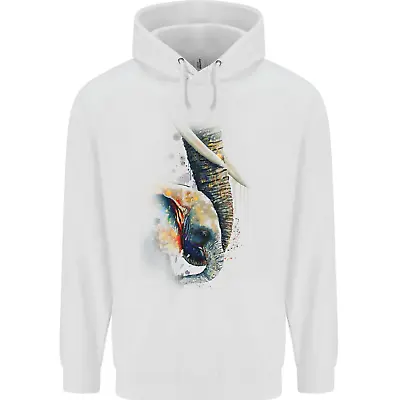 Buy Elephant With Calf Baby Watercolour Mens 80% Cotton Hoodie • 24.99£