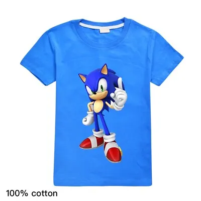 Buy Kids Sonic Hedgehog Gamer Gaming Short Sleeve T-Shirt Novelty Tee Top Shirts • 9.49£