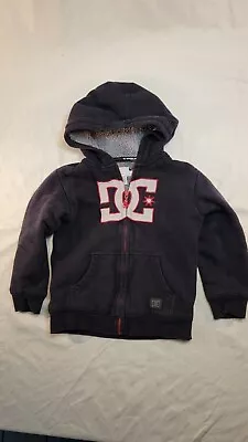 Buy Childrens DC  Black And Red Full Zip Hooded Sweatshirt Hoody Size 5 Kids Small • 19.69£