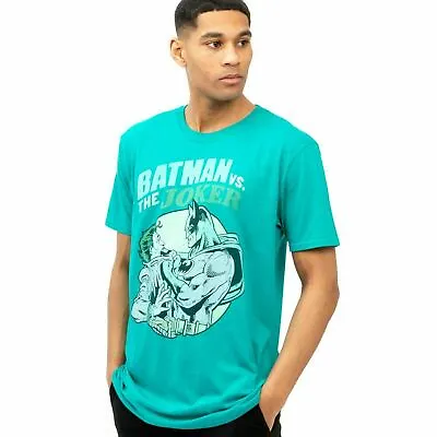 Buy Official DC Comics Mens Batman Vs Joker T-shirt Blue Sizes S - XXL • 11.99£